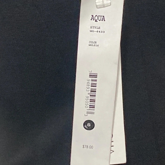 Aqua NWT Bloomingdales Exclusive Fit & Flare Black Sleeveless Mini Dress Size S - Picture 6 of 9